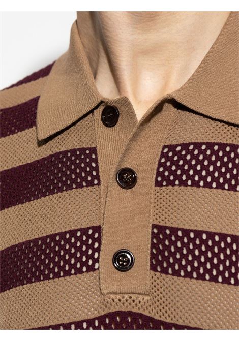 Brown and beige mercy striped polo shirt Dries van noten - men DRIES VAN NOTEN | 2510212141701102